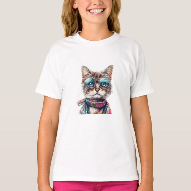  Gato Cool con Lentes  T-Shirt (Vorderseite)
