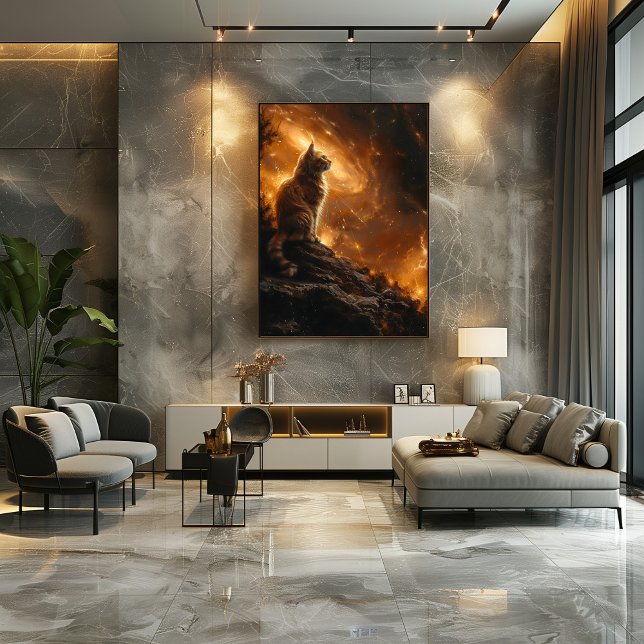 Gato Cósmico: Majestad Felina Bajo las Estrellas Poster (Von Creator hochgeladen)