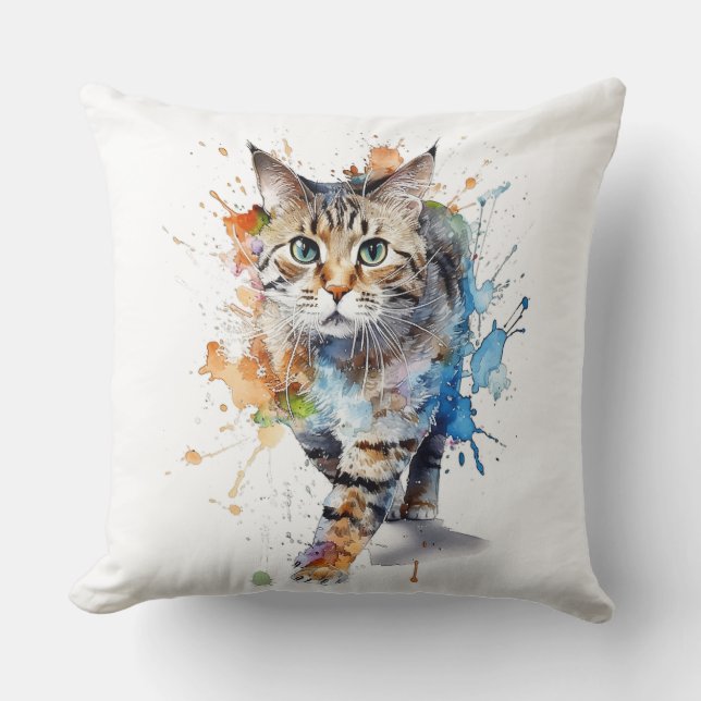  Gato en movimiento: belleza y gracia Kissen (Vorderseite)