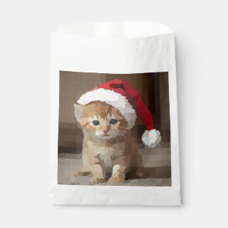 Gato fofo em noite de Natal. Geschenktütchen