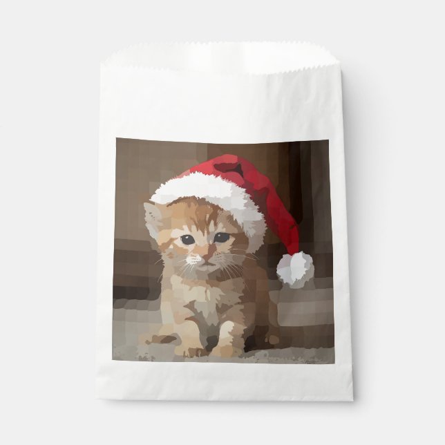 Gato fofo em noite de Natal. Geschenktütchen (Vorderseite)