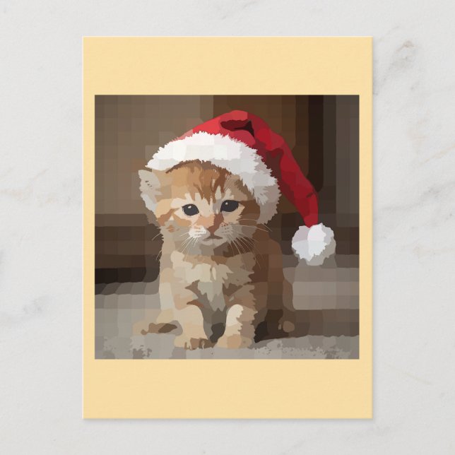 Gato fofo em noite de Natal. Postkarte (Vorderseite)