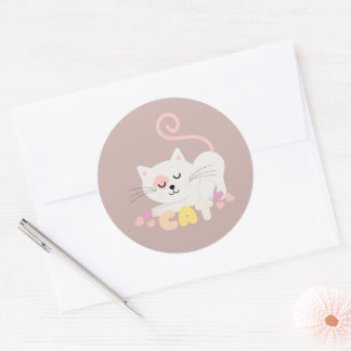 Gato Gris Runder Aufkleber