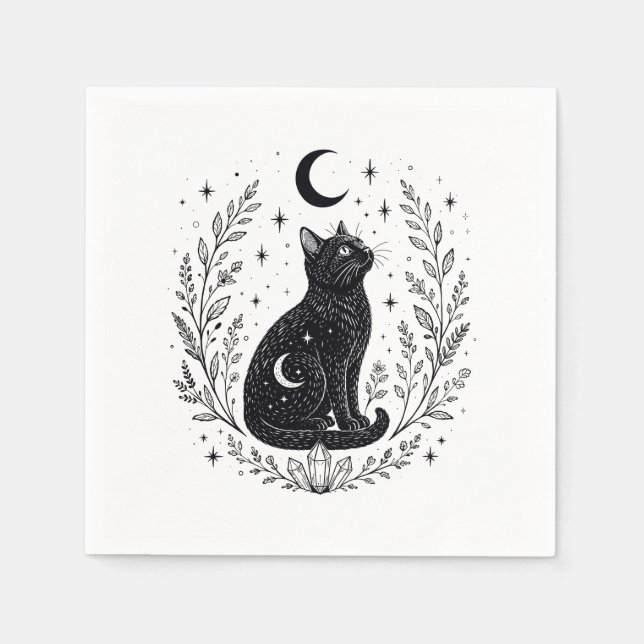 Gato místico bajo la luna serviette (Vorderseite)