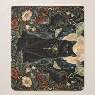 Gato Negro Gótico Celestial con Luna y Cuervos. Sherpadecke
