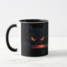 Gato samurái con katana – Estilo japonés Tasse