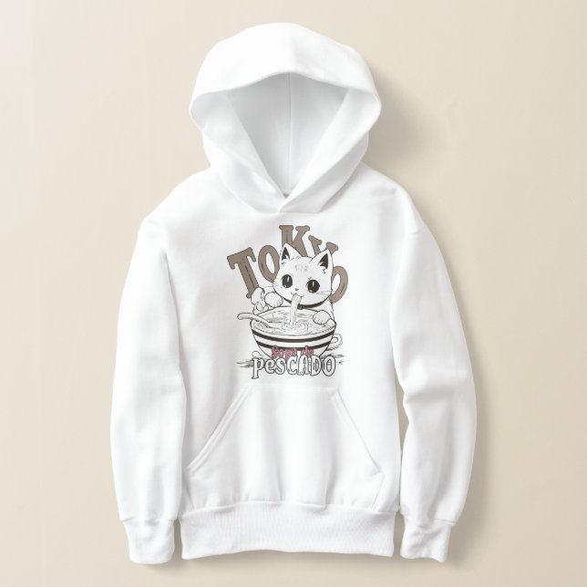Gato Tomando Sopa Ramen Hoodie (Ablage )