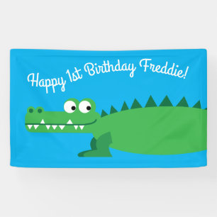 Gator Alligator Krokodile Kinder 1. Geburtstag Par Banner