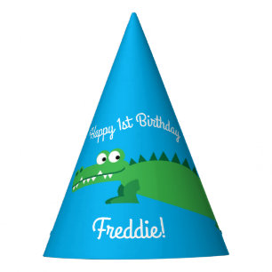 Gator Alligator Krokodile Kinder 1. Geburtstag Par Partyhütchen