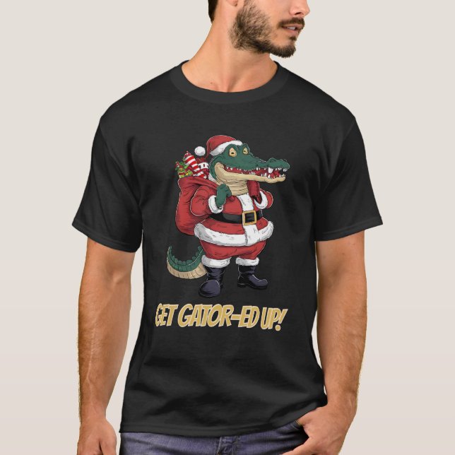 Gator Ed Up Alligator Weihnachten T-Shirt (Vorderseite)