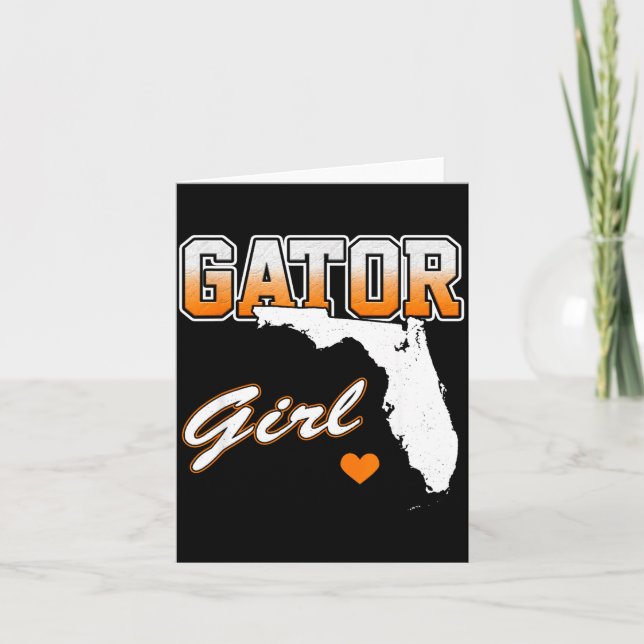 Gator Girl Florida Heart Map Souvenir Gift For Wom Karte (Vorderseite)