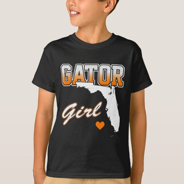 Gator Girl Florida Heart Map Souvenir Gift For Wom T-Shirt (Vorderseite)