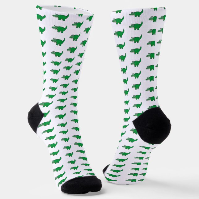 Gator Grub Green Alligator-Muster Socken (Gewinkelt)