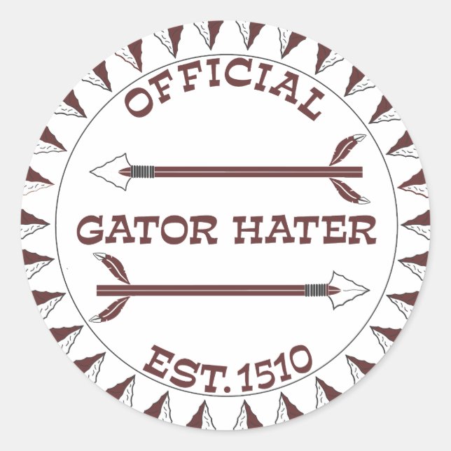 Gator-Hater-est-garnet Runder Aufkleber (Vorderseite)