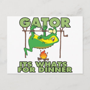 GATOR ist das Richtige zum Abendessen lustigen Car Postkarte