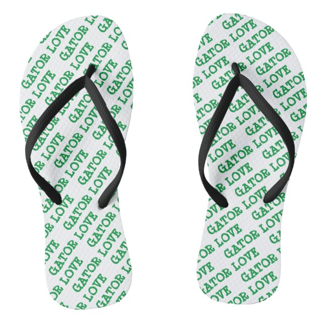 Gator Liebe Green Tiled Beach Flip Flops (Fußbett)
