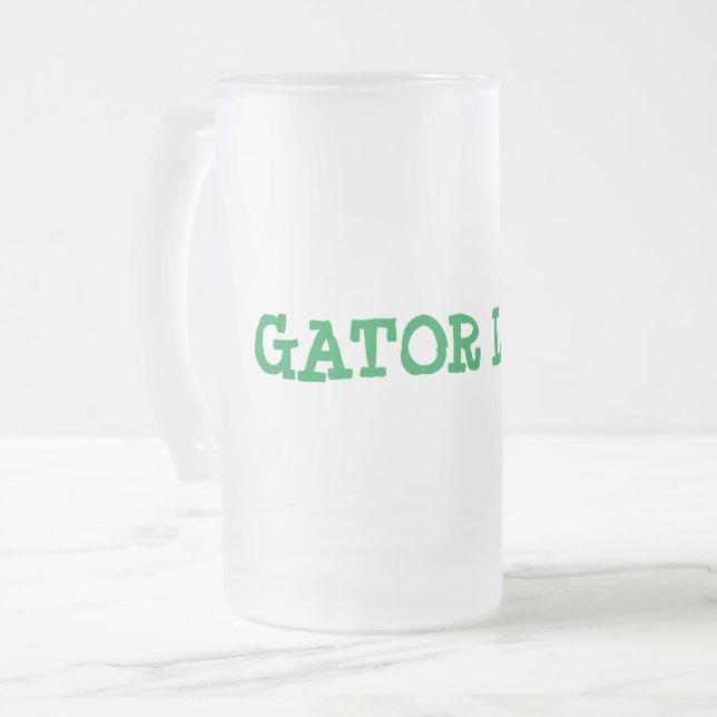 Gator Liebe Mattiert Glass Beer Tasse (Vorderseite Links)