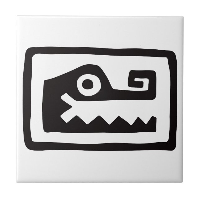 Gator, mexikanische Hieroglyph(Maya) Fliese (Vorderseite)