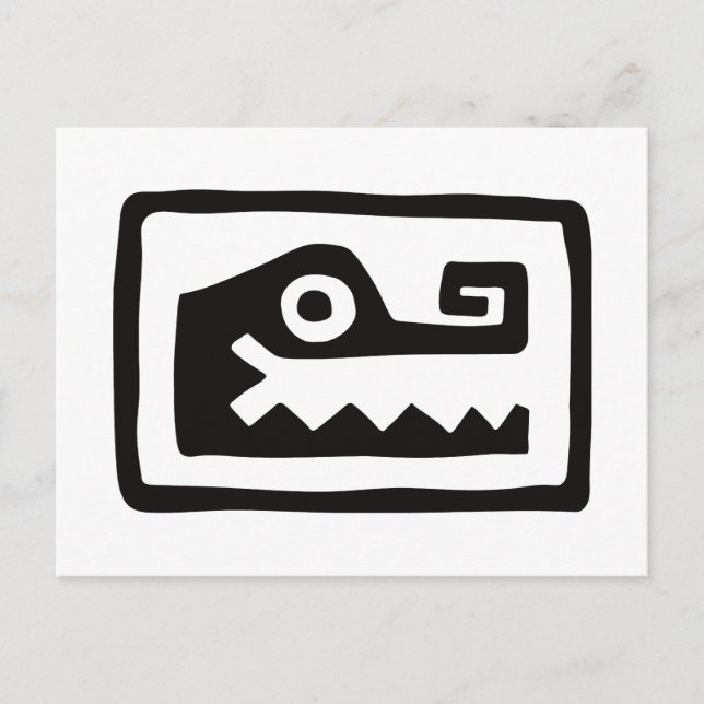 Gator, mexikanische Hieroglyph(Maya) Postkarte (Vorderseite)