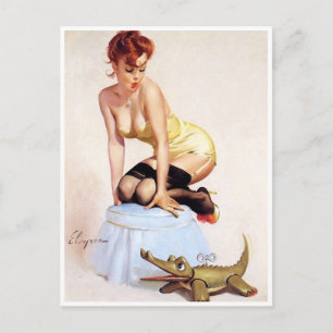 Gator Pin Up Postkarte