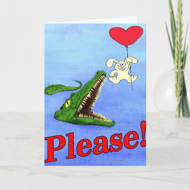 Gator Valentine Feiertagskarte (Vorderseite)