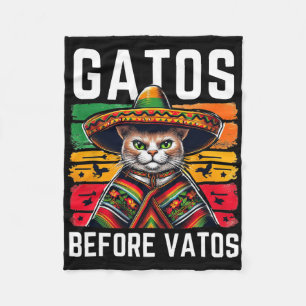 Gatos Before Vatos Lustige Katze Mexikanische Katz Fleecedecke