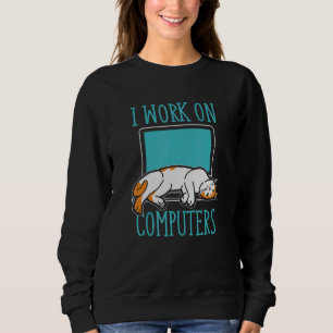Gatos Divertidos en Ordenadores Y Computadoras Por Sweatshirt