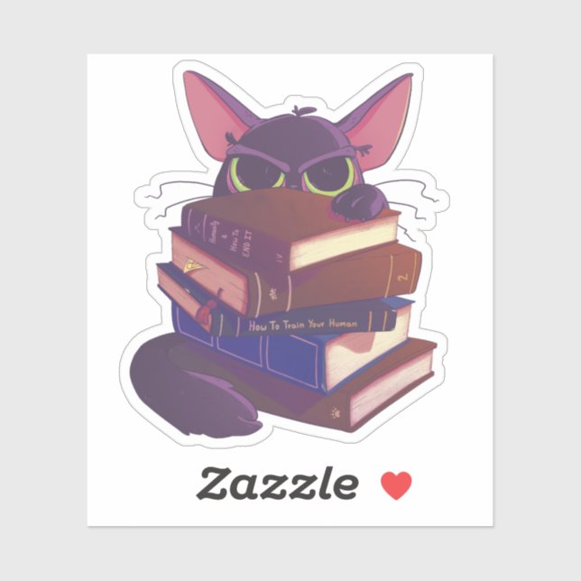 Gatos y Libros Sticker (Blatt)