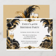 Gatsby 1920 Schwarz-Gold-Geburtstagsfeier