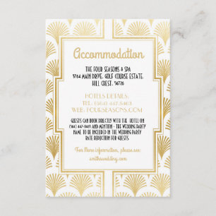 Gatsby Art Deco 1920er Jahre Unterkunft Hochzeitsf Begleitkarte