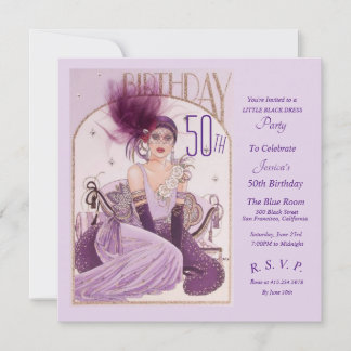 Gatsby Art Deco 50. Geburtstagsparty Einladungen