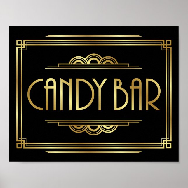 Gatsby Art Deco CANDY BAR Sign Print Poster (Vorne)