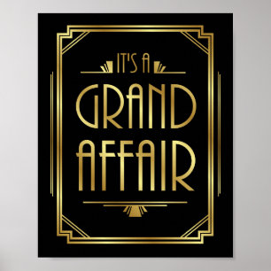 Gatsby Art Déco Es ist ein AFFAIR-Zeichen Poster