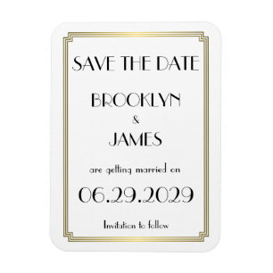 Gatsby Art Deco Gold Hochzeit Save The Date Magnet