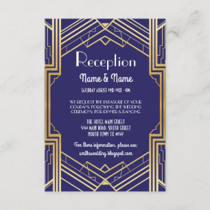 Gatsby Art Deco Gold Wedding Cards Einladung