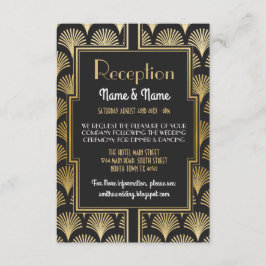 Gatsby Art Deco Gold Wedding Cards Fan Einladung