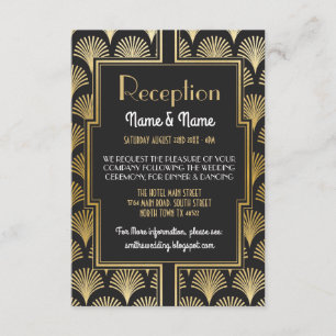 Gatsby Art Deco Gold Wedding Cards Fan Einladung