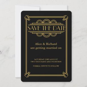 GATSBY ART DECO Hochzeit SAVE THE DATE Einladung