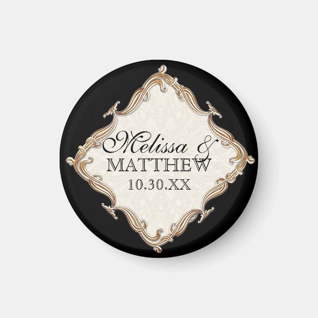 Gatsby Art Deco Jugendstil Imitate Golden Tulip Magnet (Vorne)