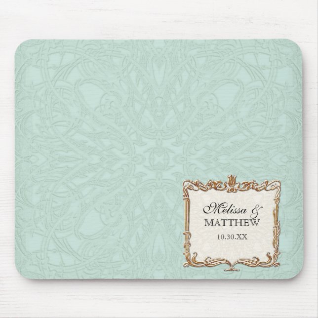 Gatsby Art Deco Jugendstil Imitate Golden Tulip Mousepad (Vorne)