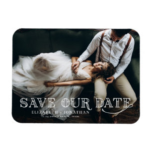 Gatsby Art Deco Lettering Foto Save the Date Magnet