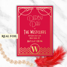 Gatsby Art Deco Pferd Derby Party Rot