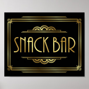 Gatsby Art Deco SNACK BAR Sign Print Poster