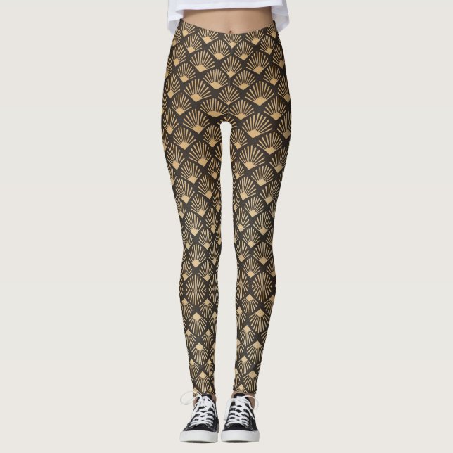 Gatsby Art Deco Style Leggings (Vorderseite)