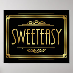 Gatsby Art Deco SWEETEASY Signature Print Poster