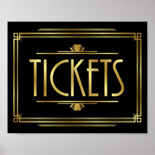 Gatsby Art Deco TICKETS Schild