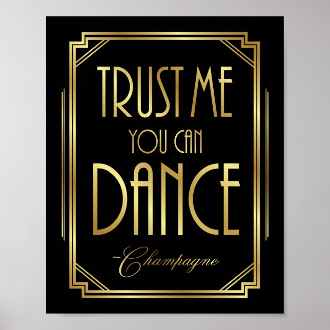 Gatsby Art Deco TRUST ME YOU CAN Dign Print Poster (Vorne)