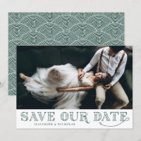 Gatsby Art Deco Typografie Grün Save the Date
