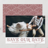 Gatsby Art Deco Typografie Red Save the Date