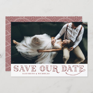 Gatsby Art Deco Typografie Red Save the Date